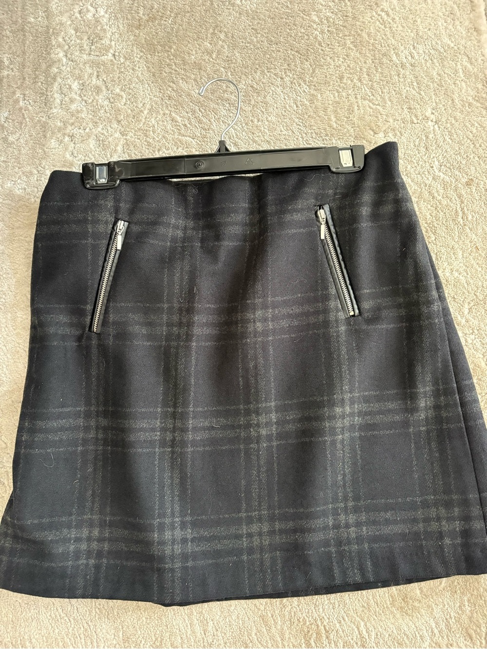 Black Plaid Zipper Pocket A-Line Skirt